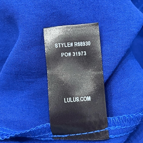 Lulus Royal Blue Wide-Leg 3/4 Sleeve Jumpsuit NWT Size Small Glam Squad - Picture 15 of 15